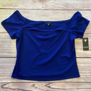 NWT | Guess | Off Shoulder Jayla Top | Blue Berry | size XL